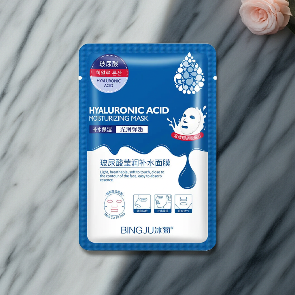 10 Pieces Hyaluronic Acid Hydrating Facial Sheet Masks for Hydrating Skin