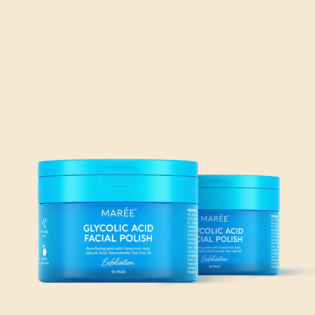 Maree Glycolic Acid Facial Pads, Exfoliating Pads with Tea Tree oil, Resurfacing Pads with Hyaluronic Acid, Salicylic Acid and Niacinamide 50 Pads