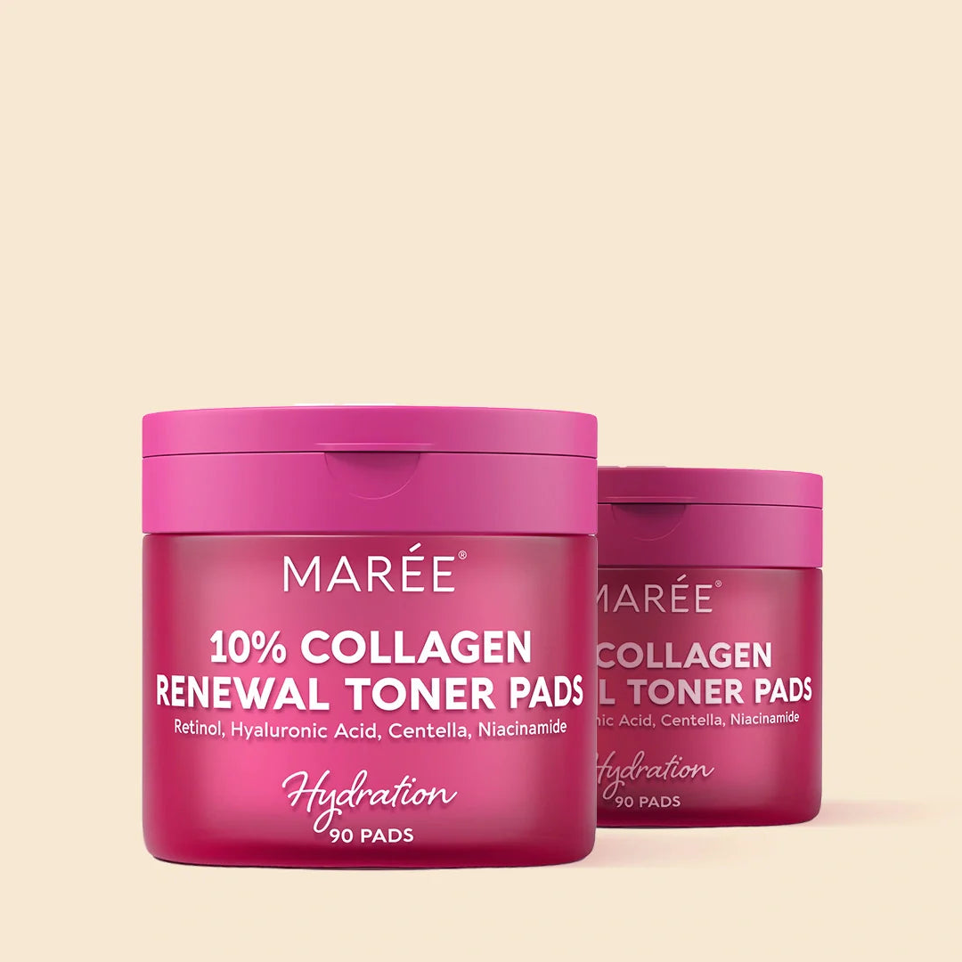 Maree Collagen Renewal Toner Pads with Retinol, Hyaluronic Acid, Centella and Niacinamide, Anti Aging and Wrinkle Brightening Wipes 90 Pads