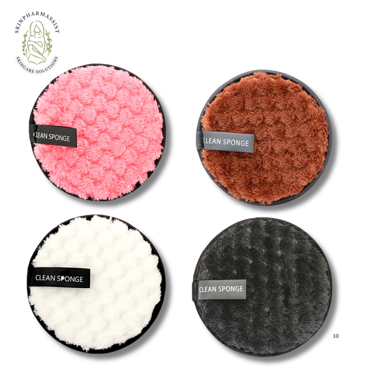 Washable Face Cleansing Cloths and Makeup Removers Pads, Facial Cleansing Pads for Face Make Up, Multi-functional Soft Fiber 4Pcs