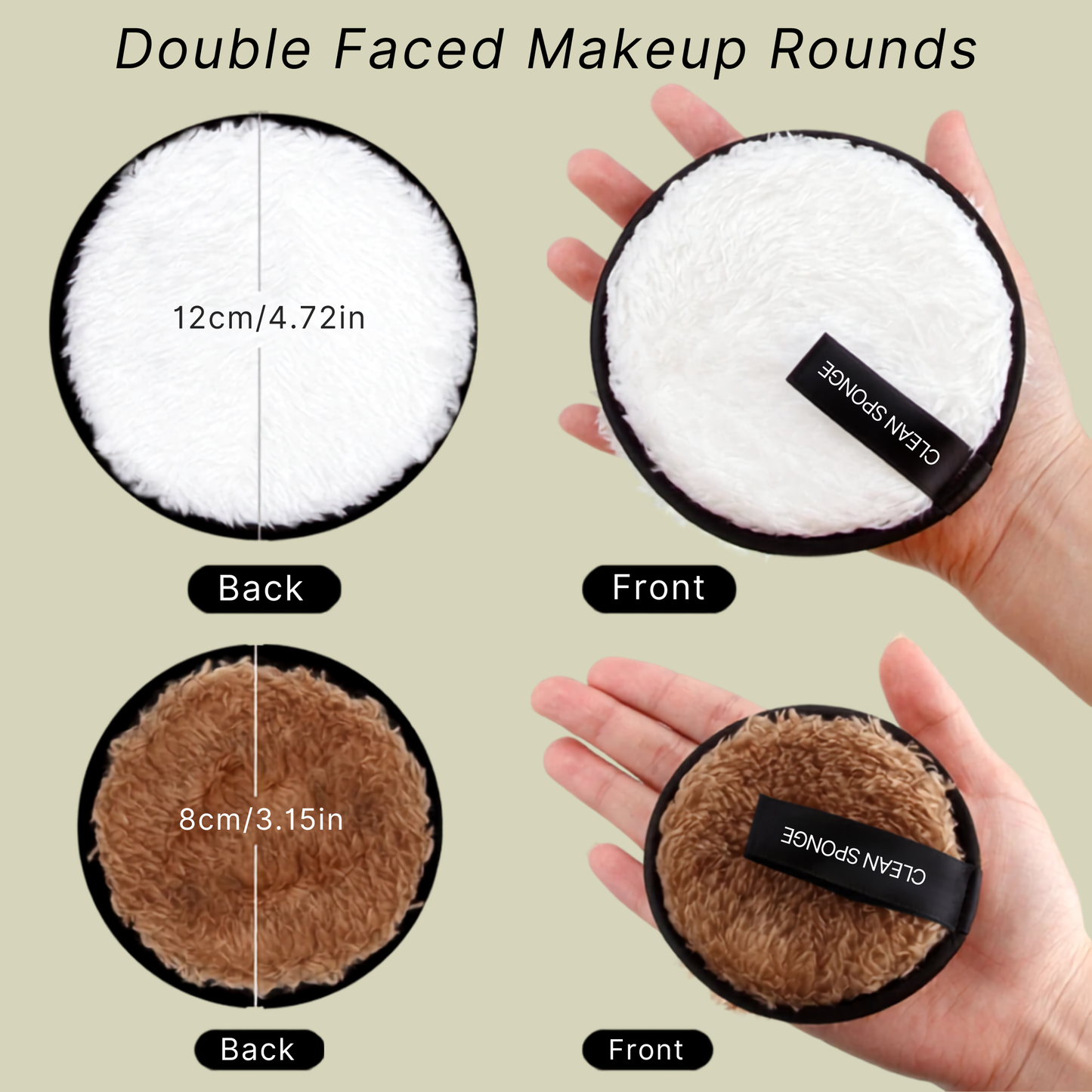 Washable Face Cleansing Cloths and Makeup Removers Pads, Multi-functional Soft Fiber 4Pcs