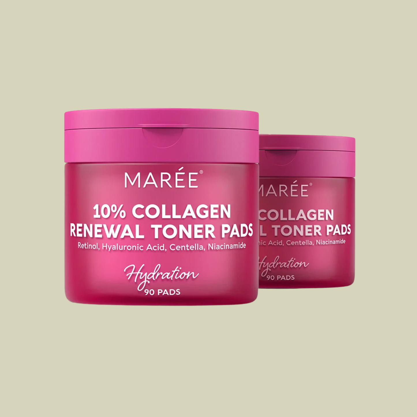 Maree Collagen Renewal Toner Pads with Retinol, Wrinkle Brightening Wipes 90 Pads