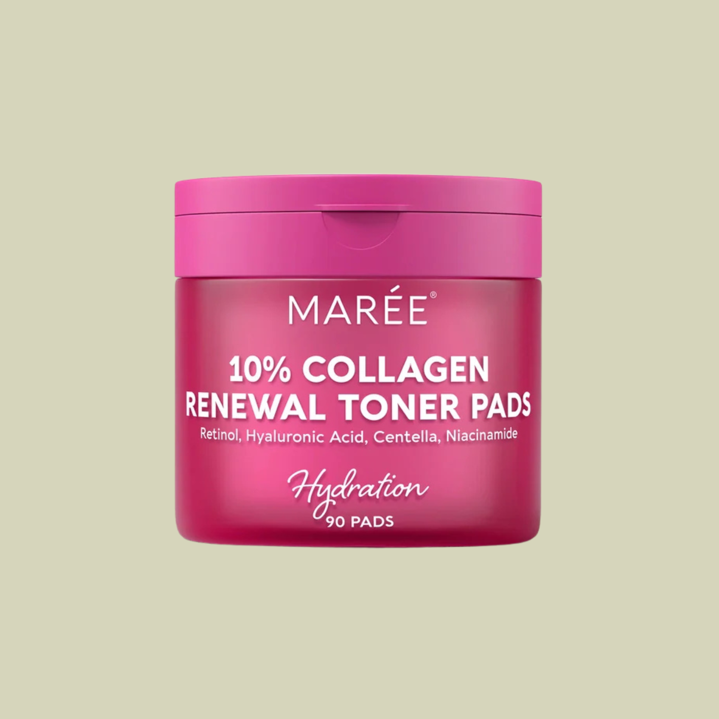 Maree Collagen Renewal Toner Pads with Retinol, Wrinkle Brightening Wipes 90 Pads