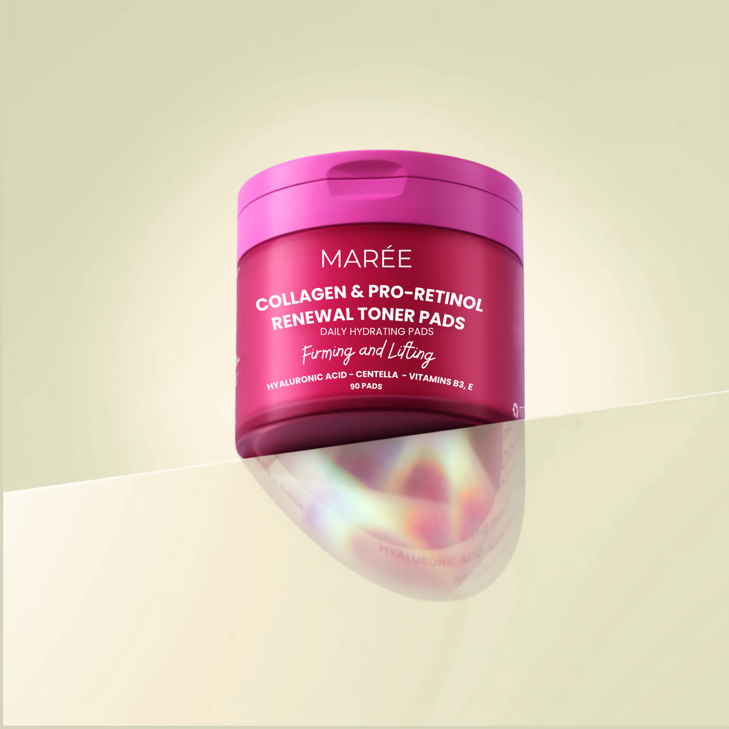 Maree Collagen Renewal Toner Pads with Retinol, Wrinkle Brightening Wipes 90 Pads
