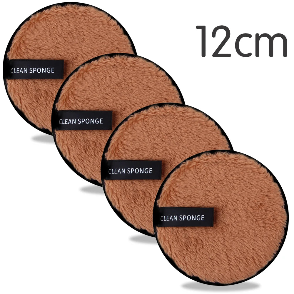 Washable Face Cleansing Cloths and Makeup Removers Pads, Multi-functional Soft Fiber 4Pcs