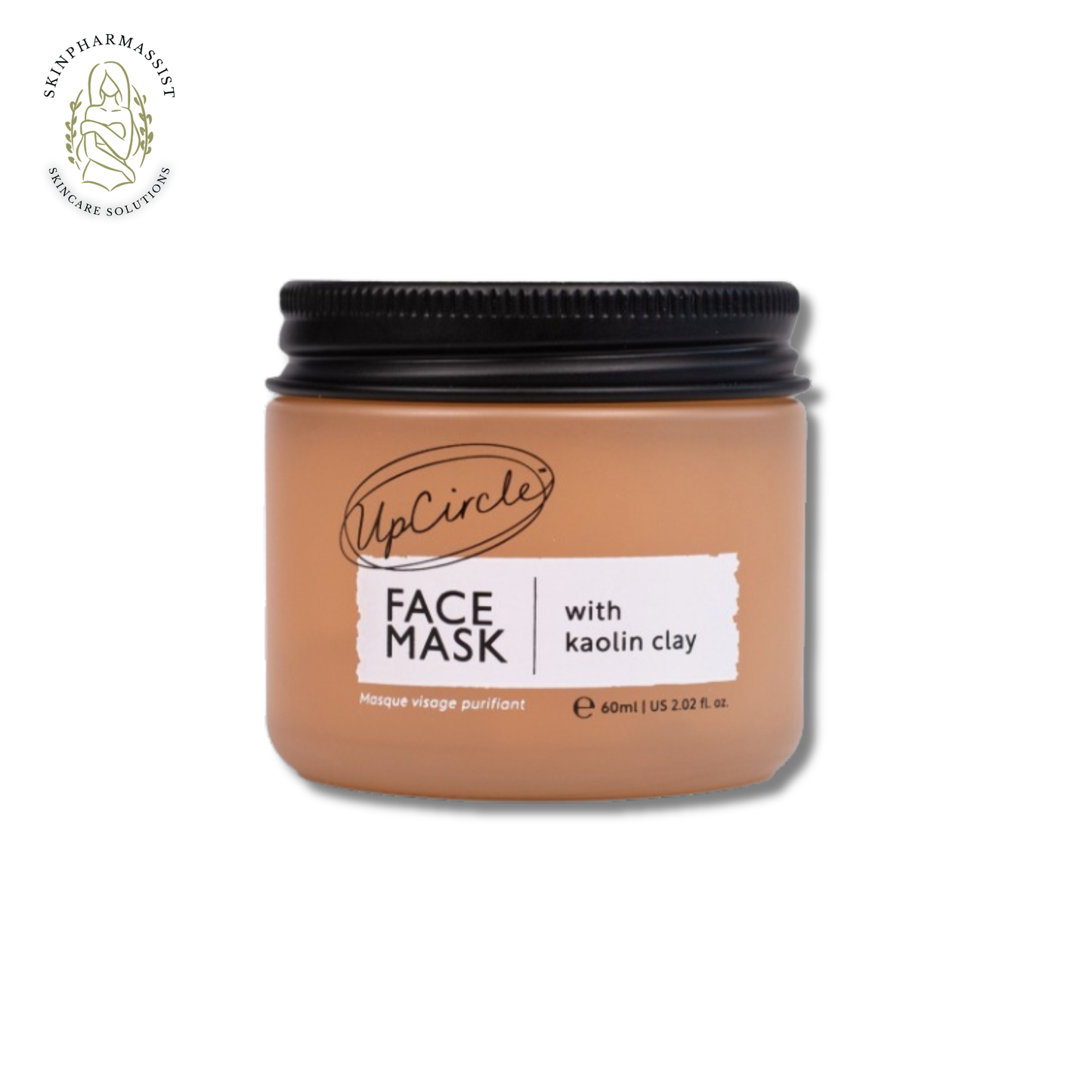 UpCircle Hydrating Kaolin Clay Face Mask Detoxifying Mask to Clear Spots, Blackheads and Pores 60ml