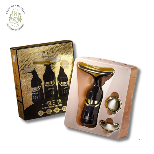 Gushiyuta 3 In 1 Face, Eye, and Neck Massage Tool, Lifting and Firming, Electric Slimming Tool Black