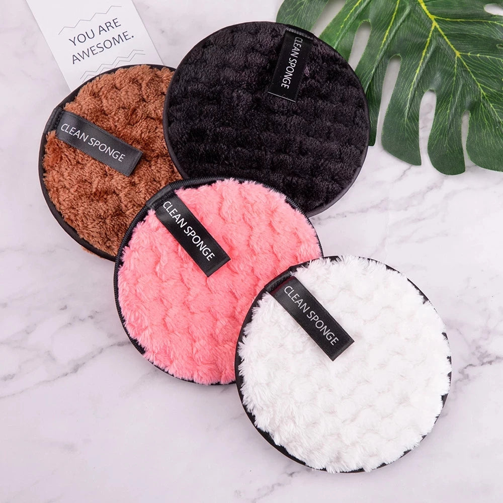 Washable Face Cleansing Cloths and Makeup Removers Pads, Multi-functional Soft Fiber 4Pcs