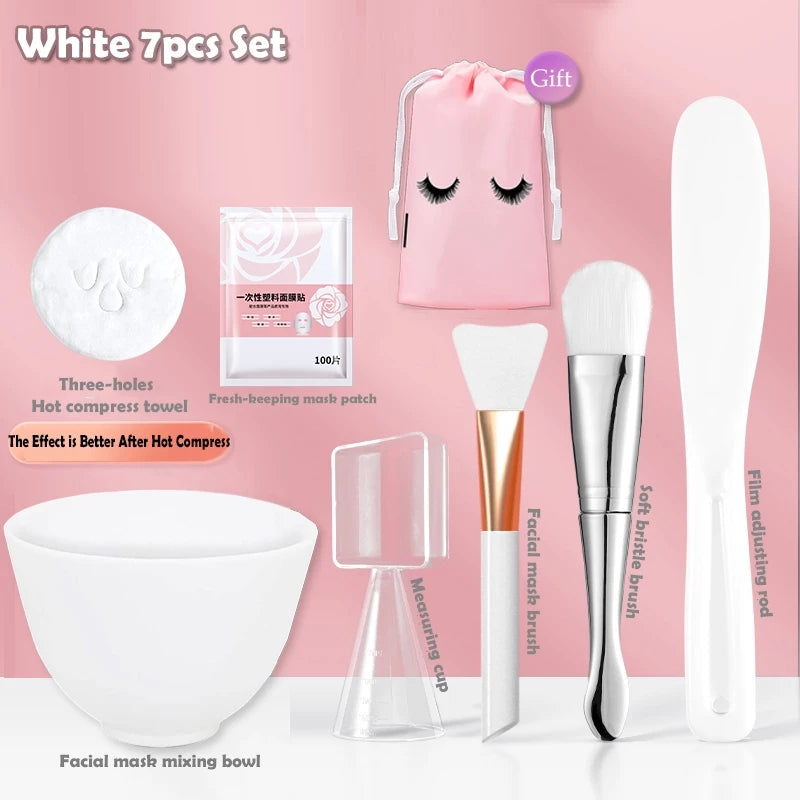 Silicone Face Mask & Mixing Bowl Set for Skincare, Mixing Stick Spa Tool Beauty Bowl, Spoon Musk, Mud Film Brush Silicone Facial Skincare