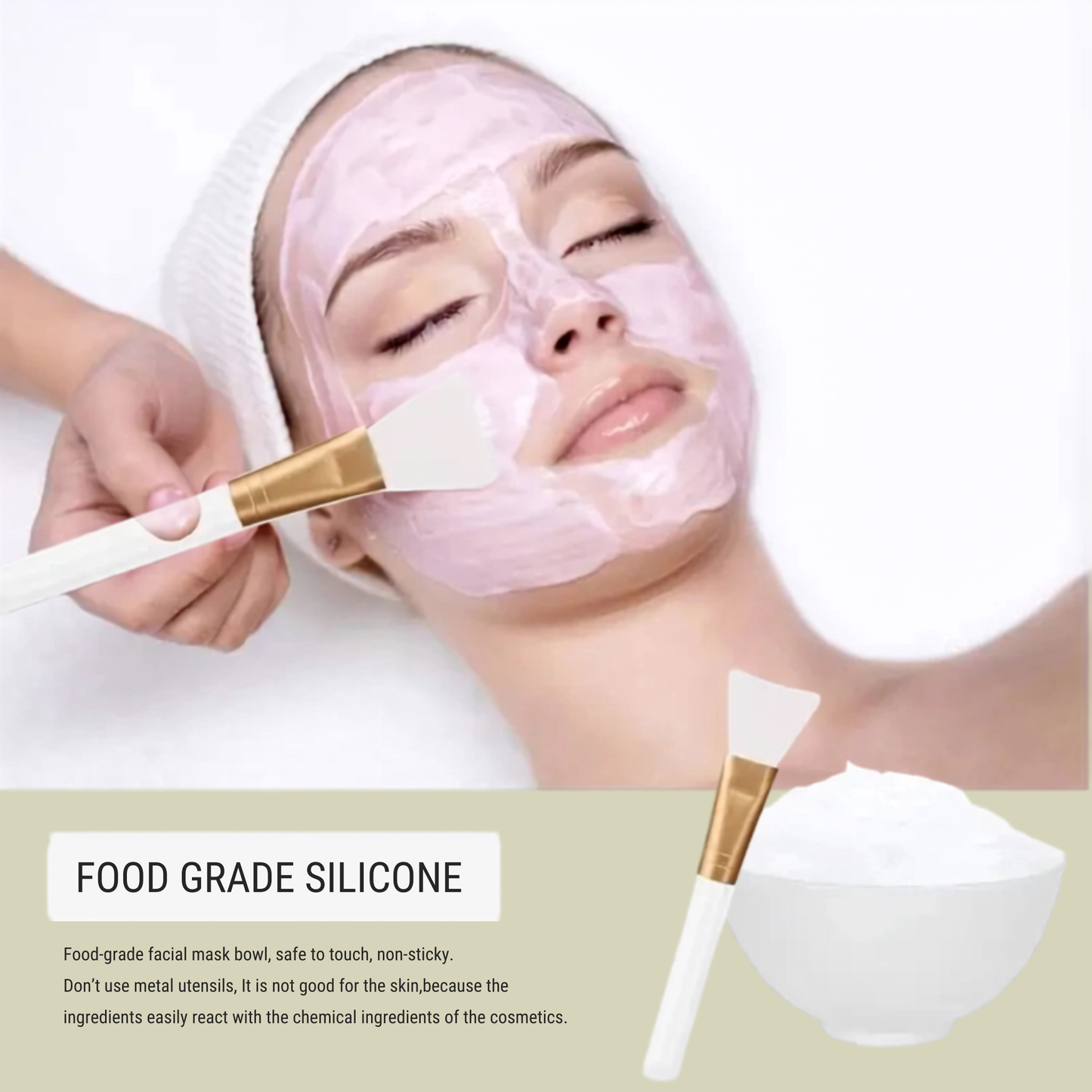 Silicone Face Mask & Mixing Bowl Set for Skincare, Mixing Stick Spa and Tool Beauty Bowl